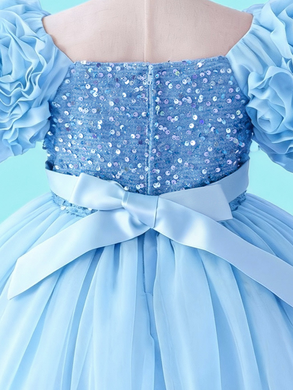 Blisseven Girls 3D Floral Princess Dress with Sequin Bodice – Flower Girl Tulle Party Dress