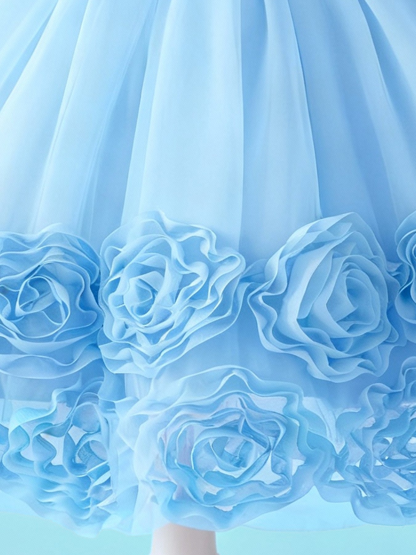 Blisseven Girls 3D Floral Princess Dress with Sequin Bodice – Flower Girl Tulle Party Dress