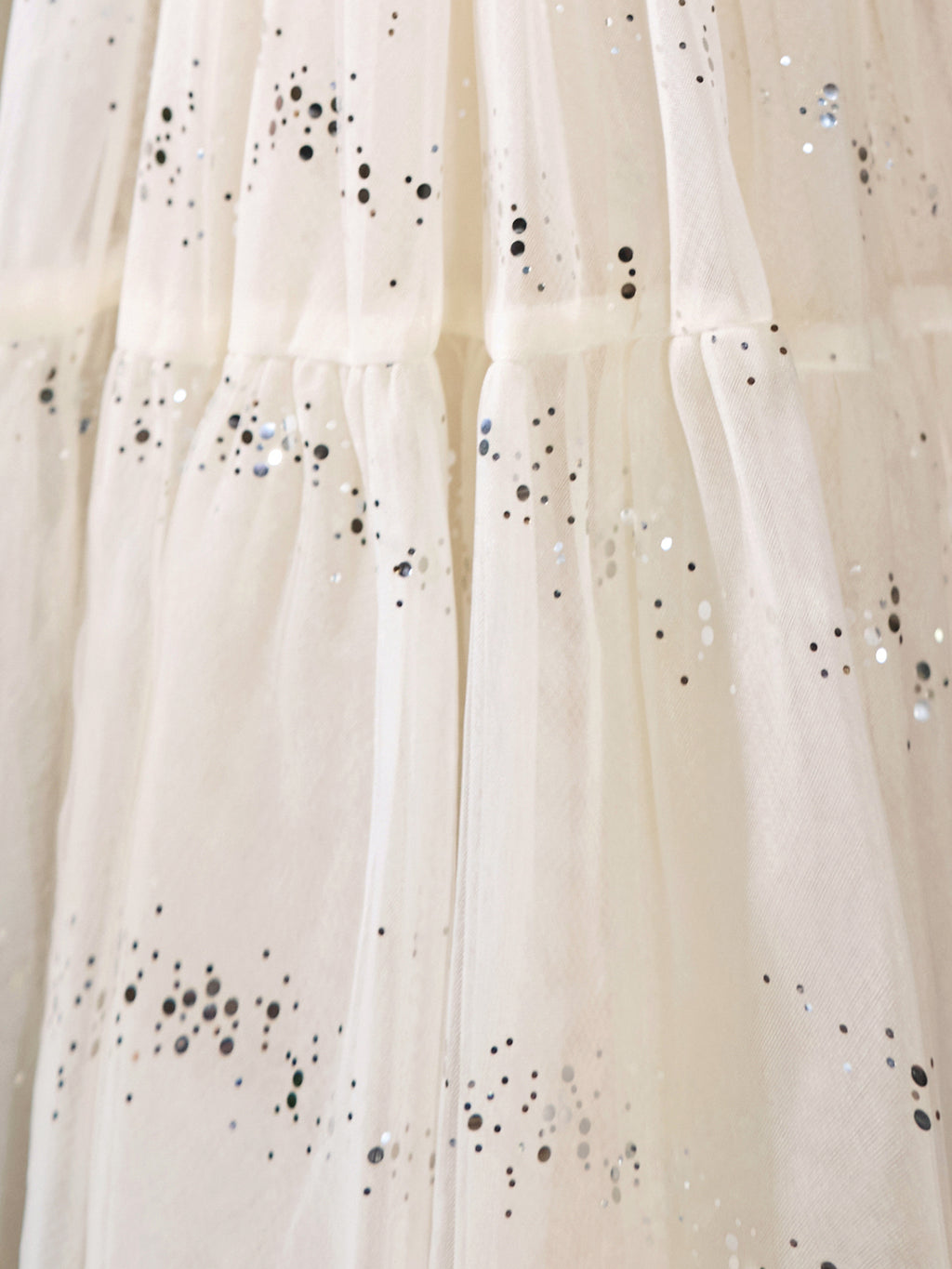 Blisseven ivory girls tulle dress with layered skirt and sparkle details