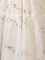 Blisseven ivory girls tulle dress with layered skirt and sparkle details