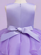 Blisseven lavender girls princess dress with layered tulle skirt detail