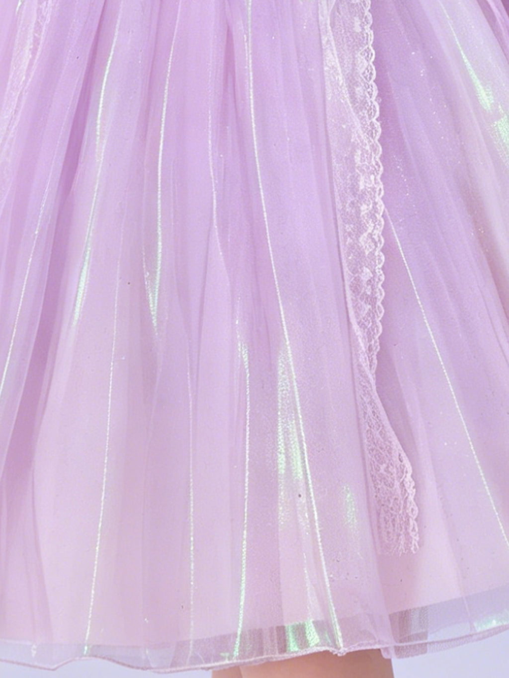 Blisseven lavender girls party dress with sparkle tulle skirt detail