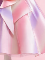 Blisseven pastel rainbow girls party dress with soft sheer outer layer detail